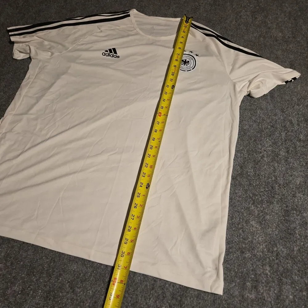 Adidas Deutscher Football Jesery Mens 2XL White Pullover Short Sleeve Climalite